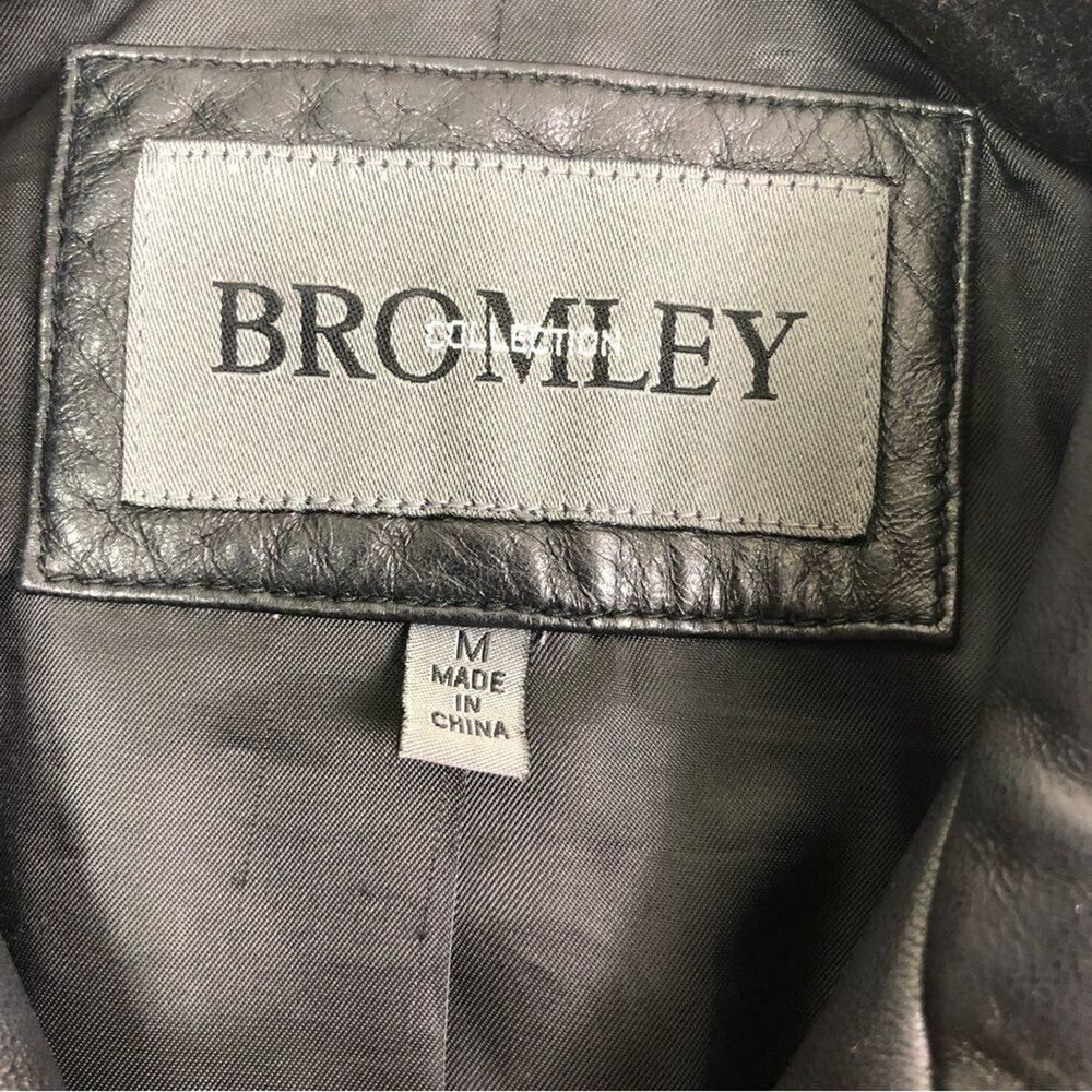 Bromley Collection Black Genuine Leather Full Zip Jacket - Picture 4 of 10